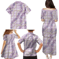 Pua Kalaunu Lei Family Matching Puletasi and Hawaiian Shirt Palaka Pattern