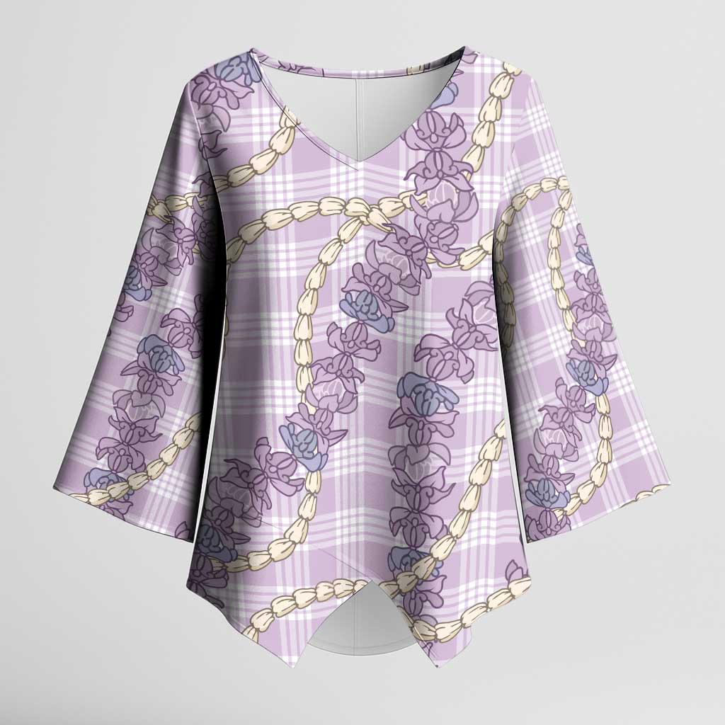 Pua Kalaunu Lei Kimono Sleeve Blouse Palaka Pattern