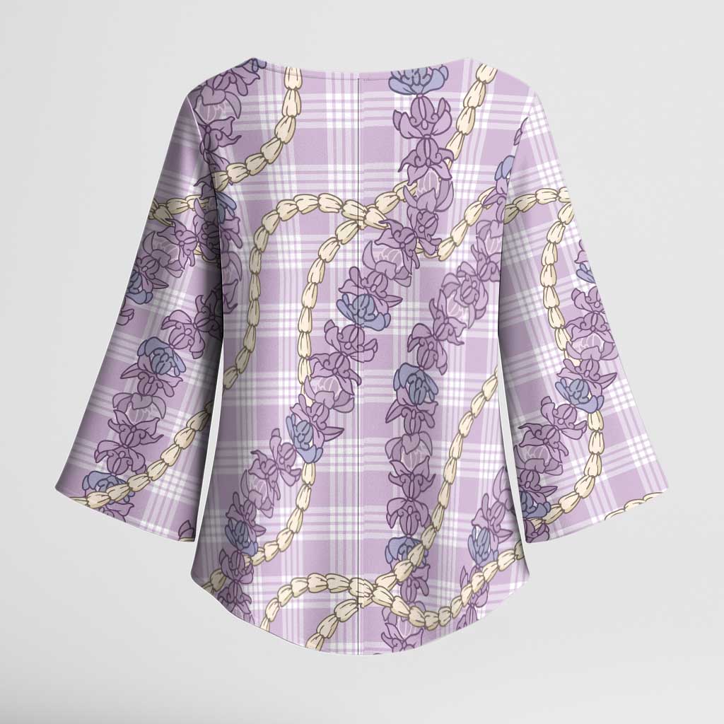 Pua Kalaunu Lei Kimono Sleeve Blouse Palaka Pattern