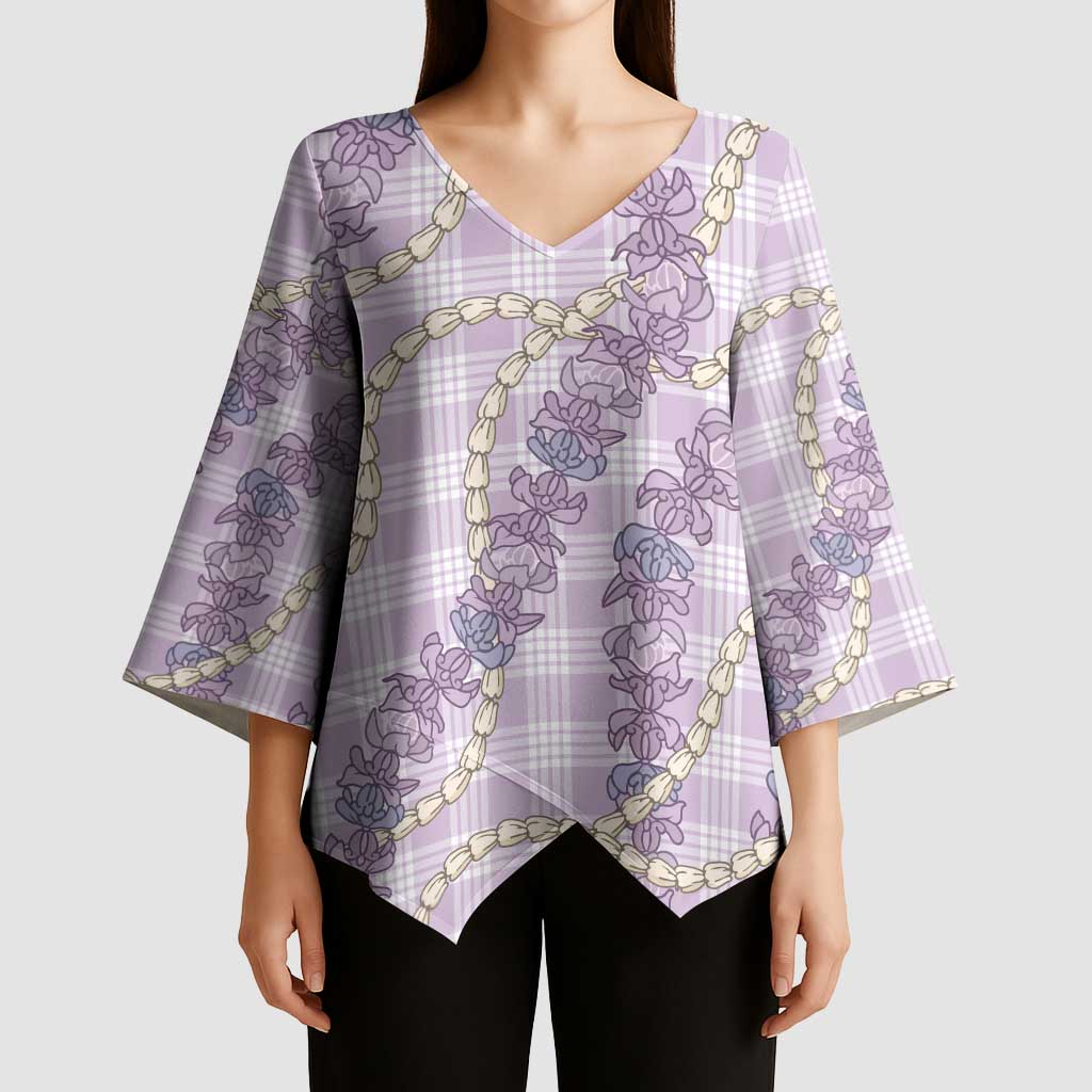Pua Kalaunu Lei Kimono Sleeve Blouse Palaka Pattern