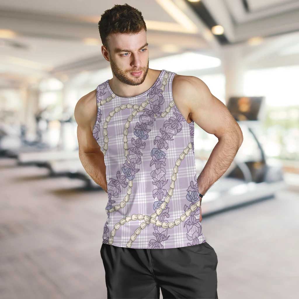 Pua Kalaunu Lei Men Tank Top Palaka Pattern