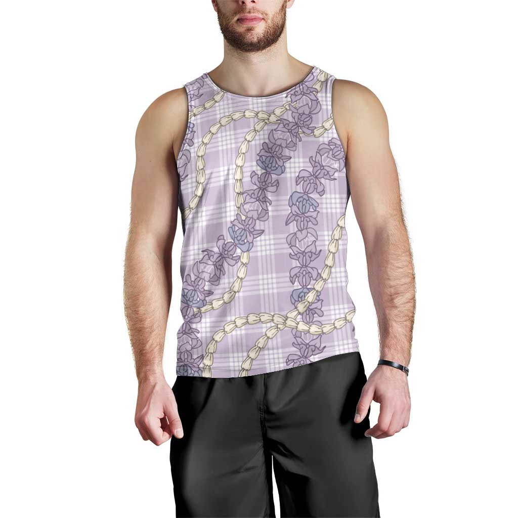 Pua Kalaunu Lei Men Tank Top Palaka Pattern