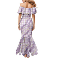 Pua Kalaunu Lei Mermaid Dress Palaka Pattern
