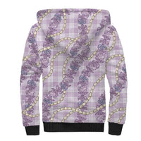 Pua Kalaunu Lei Sherpa Hoodie Palaka Pattern