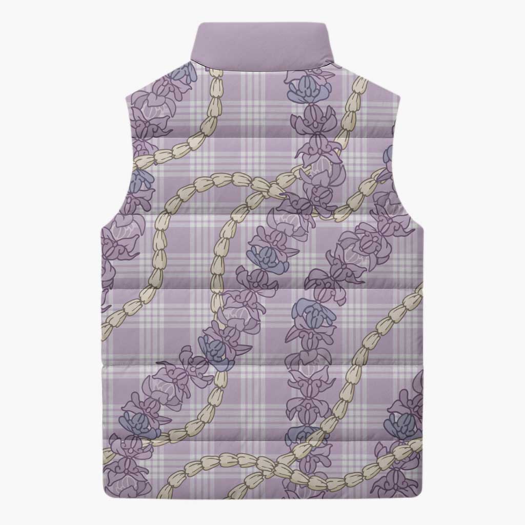 Pua Kalaunu Lei Sleeveless Puffer Jacket Palaka Pattern