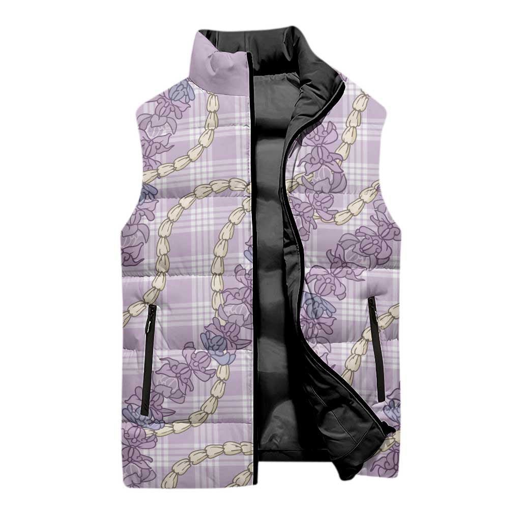 Pua Kalaunu Lei Sleeveless Puffer Jacket Palaka Pattern