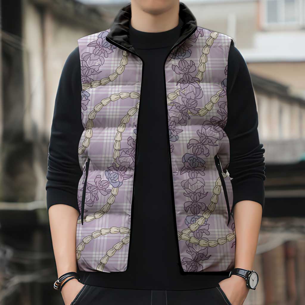 Pua Kalaunu Lei Sleeveless Puffer Jacket Palaka Pattern
