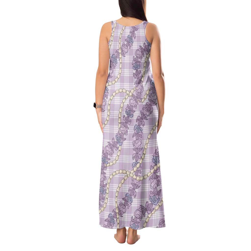 Pua Kalaunu Lei Tank Maxi Dress Palaka Pattern