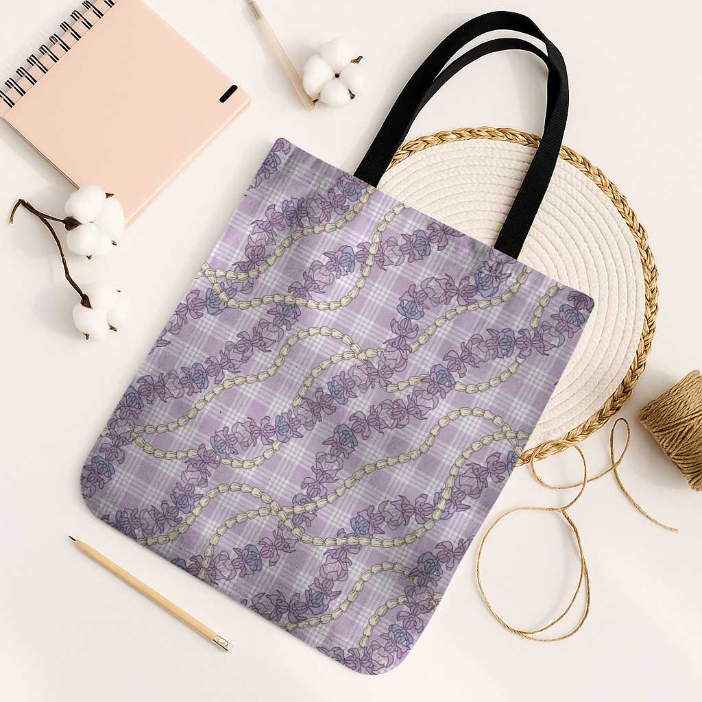 Pua Kalaunu Lei Tote Bag Palaka Pattern