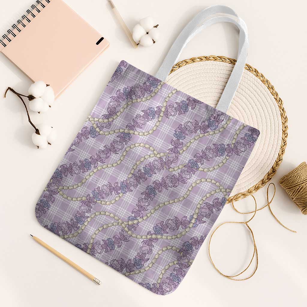 Pua Kalaunu Lei Tote Bag Palaka Pattern