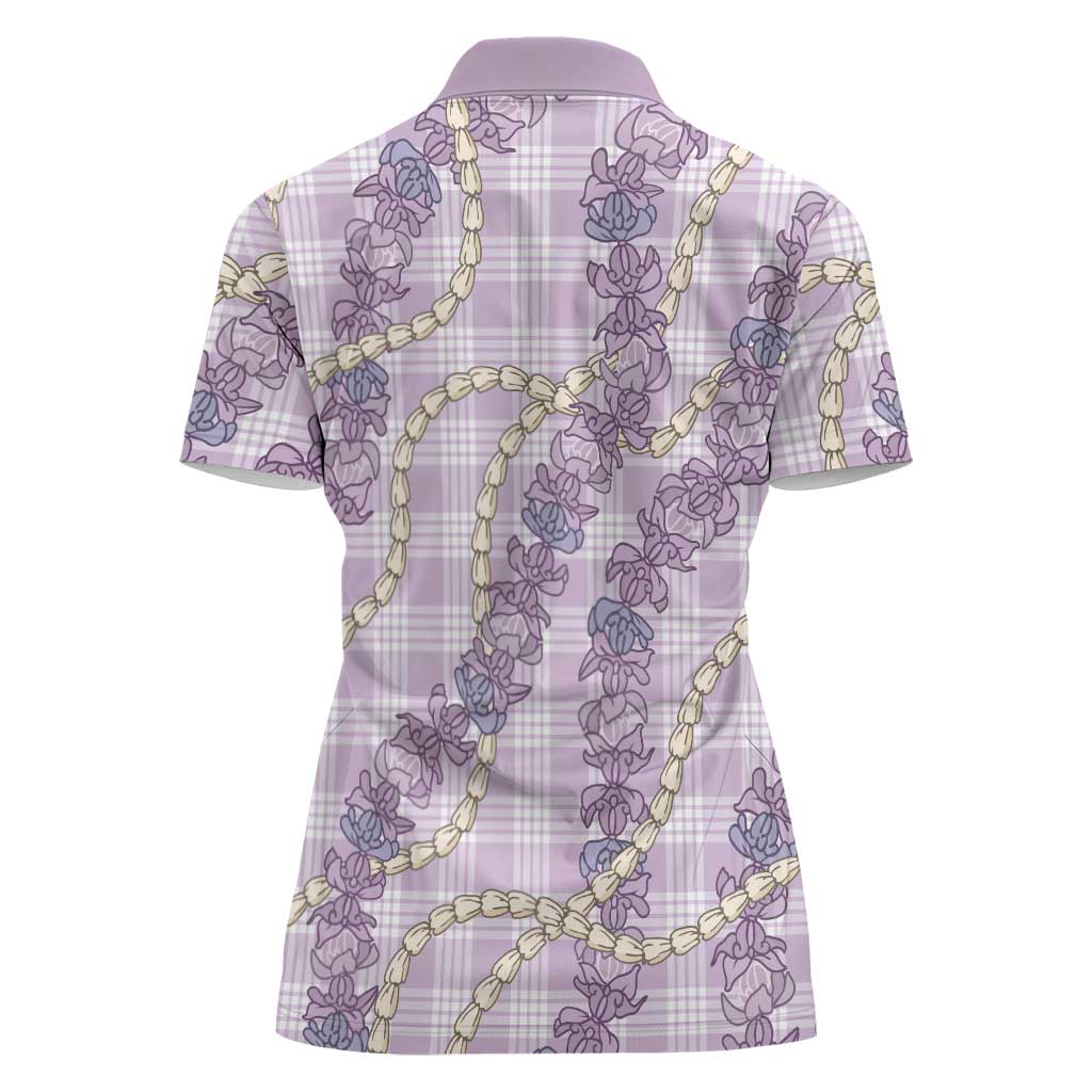 Pua Kalaunu Lei Women Polo Shirt Palaka Pattern