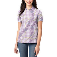 Pua Kalaunu Lei Women Polo Shirt Palaka Pattern