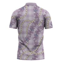 Pua Kalaunu Lei Zipper Polo Shirt Palaka Pattern