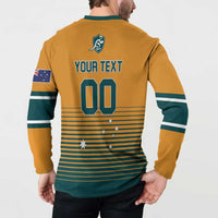 Custom Rugby Australia Button Sweatshirt Junior Wallabies Go Champions