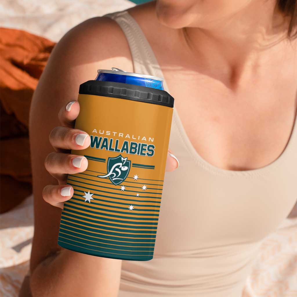 Custom Rugby Australia 4 in 1 Can Cooler Tumbler Junior Wallabies Go Champions