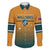 Custom Rugby Australia Family Matching Long Sleeve Bodycon Dress and Hawaiian Shirt Junior Wallabies Go Champions