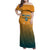 Custom Rugby Australia Family Matching Off Shoulder Maxi Dress and Hawaiian Shirt Junior Wallabies Go Champions
