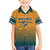Custom Rugby Australia Family Matching Short Sleeve Bodycon Dress and Hawaiian Shirt Junior Wallabies Go Champions