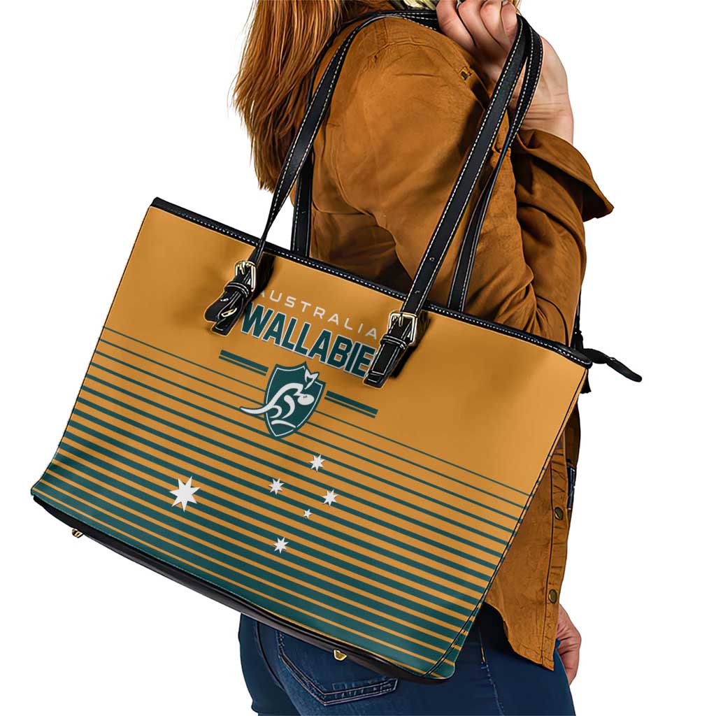 Rugby Australia Leather Tote Bag Junior Wallabies Go Champions