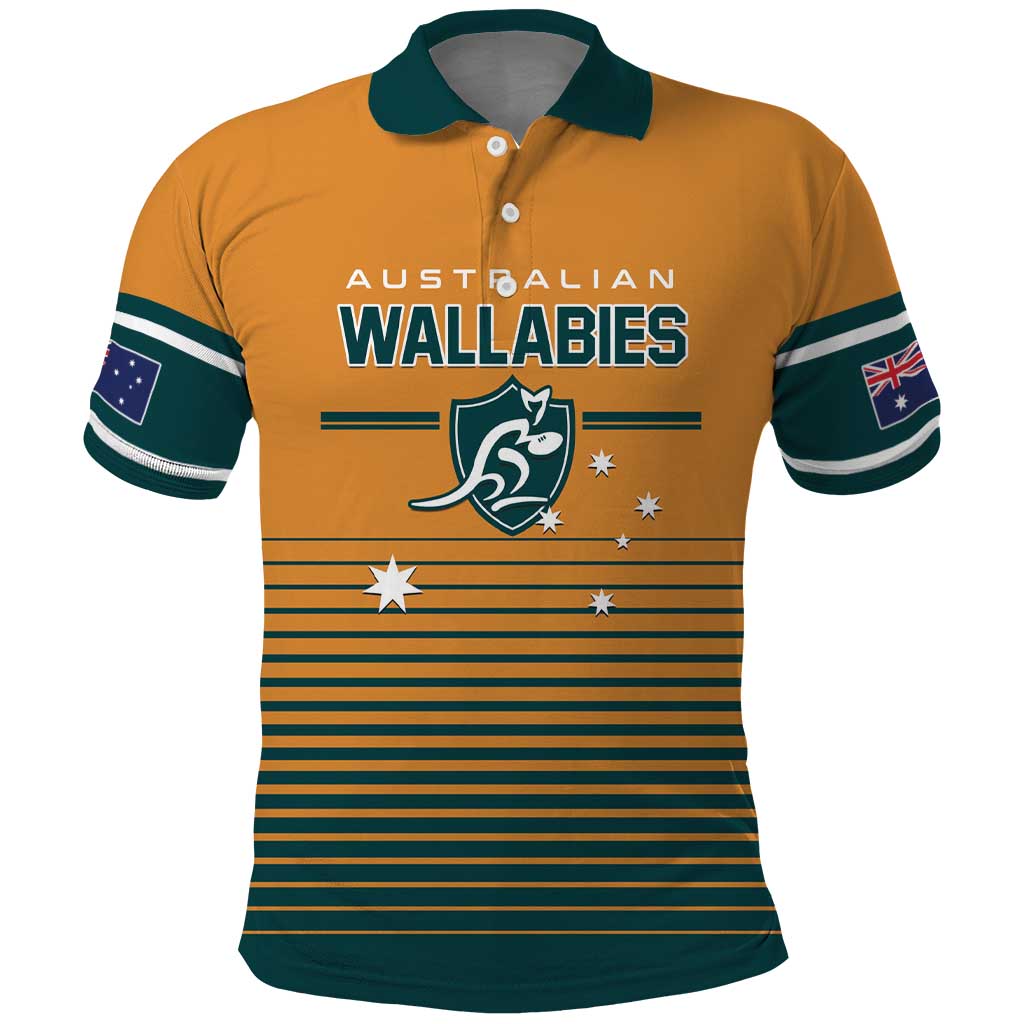 Custom Rugby Australia Polo Shirt Junior Wallabies Go Champions LT01 Yellow - Polynesian Pride