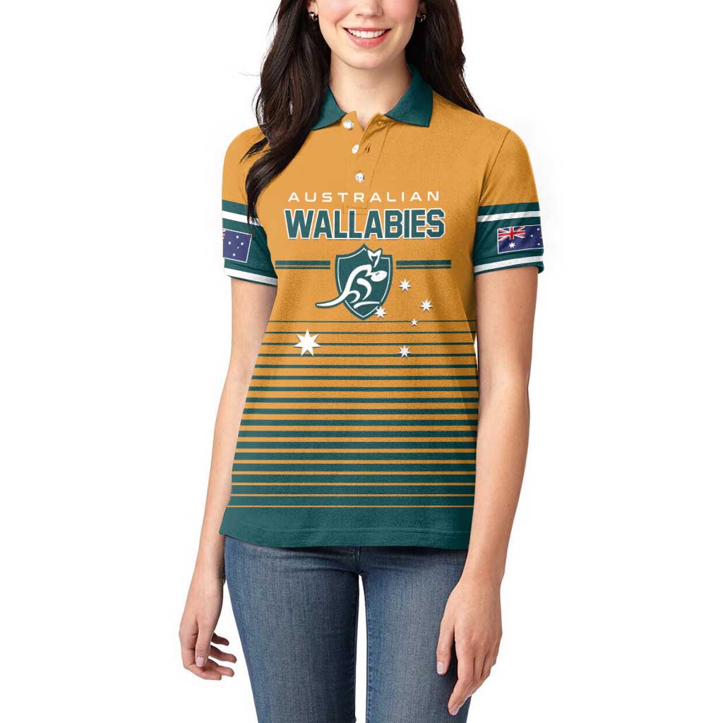 Custom Rugby Australia Women Polo Shirt Junior Wallabies Go Champions