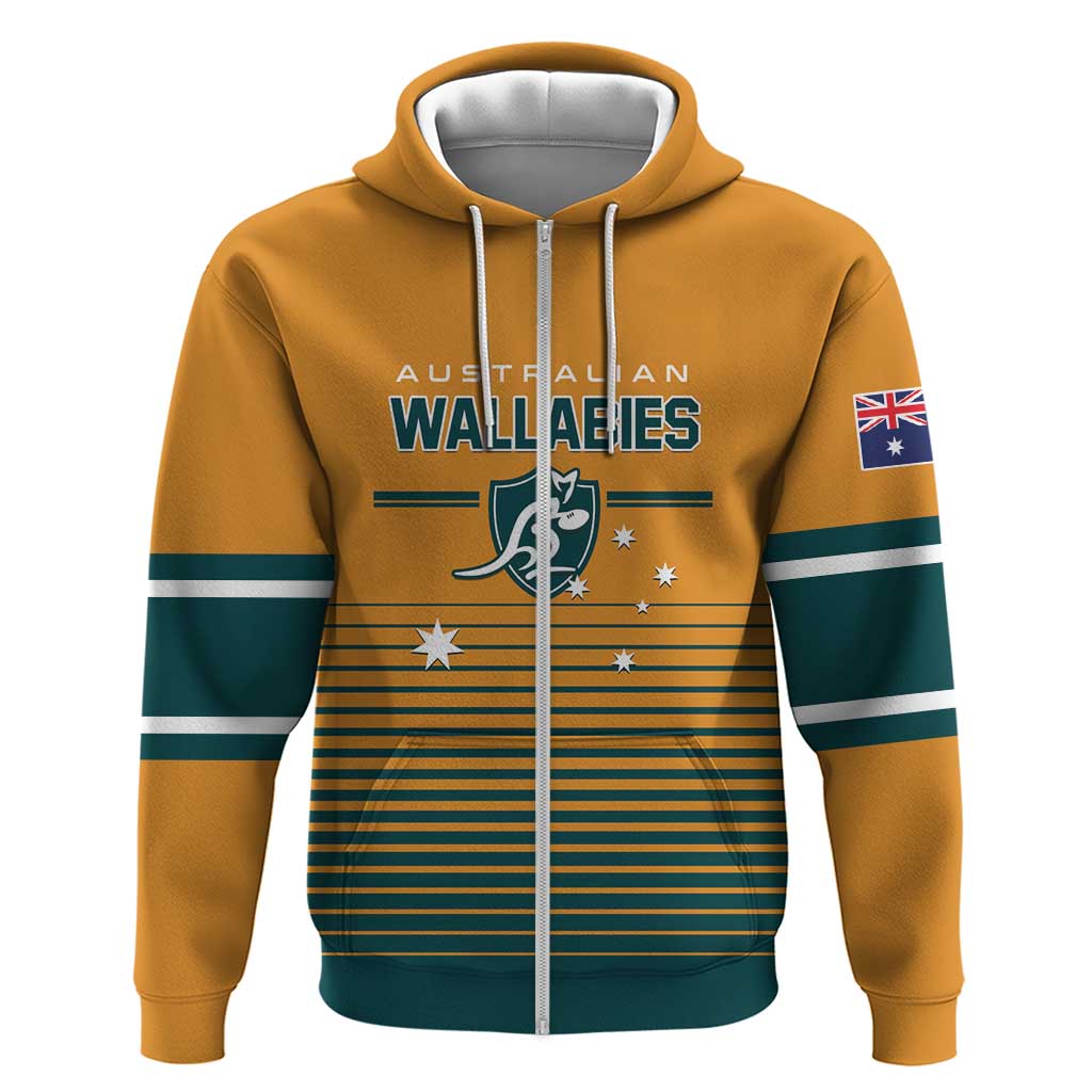 Custom Rugby Australia Zip Hoodie Junior Wallabies Go Champions