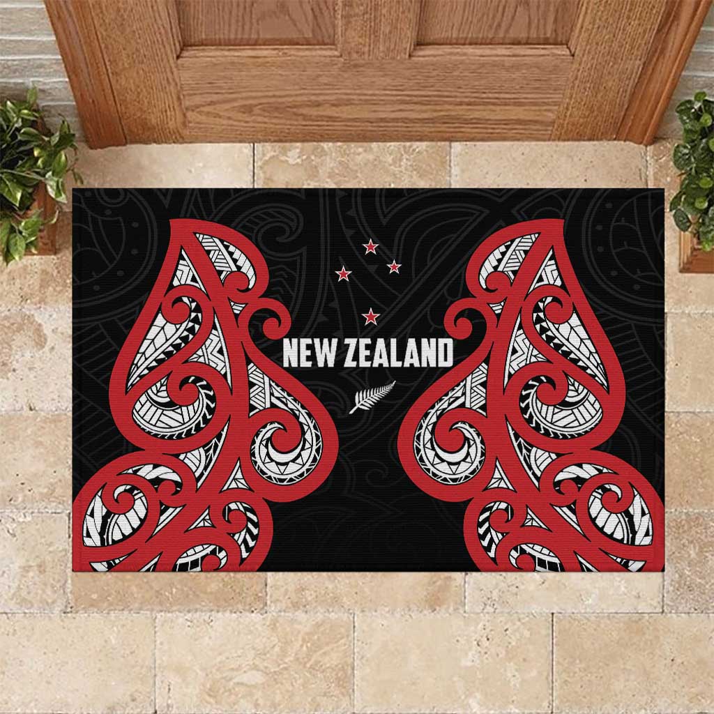 Rugby New Zealand Rubber Doormat Baby Black Go Champions