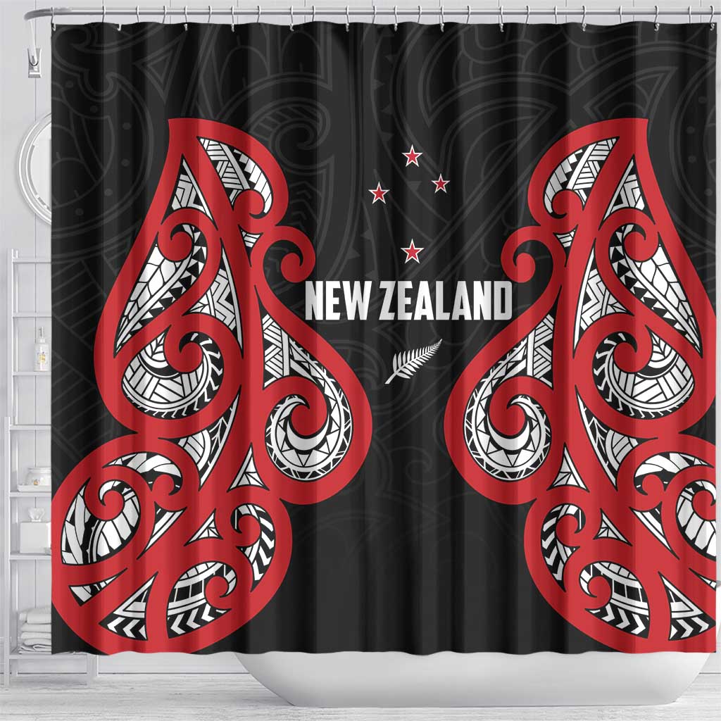 Rugby New Zealand Shower Curtain Baby Black Go Champions