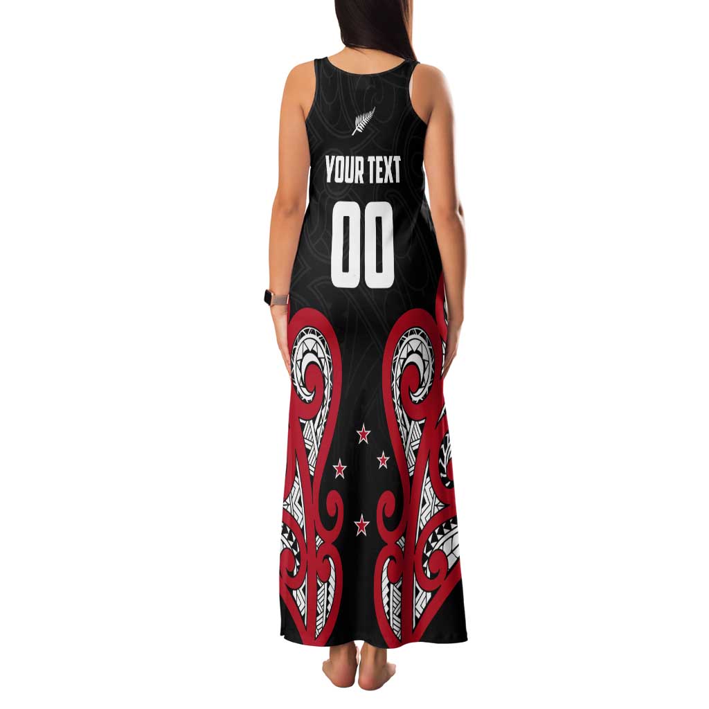 Custom Rugby New Zealand Tank Maxi Dress Baby Black Go Champions