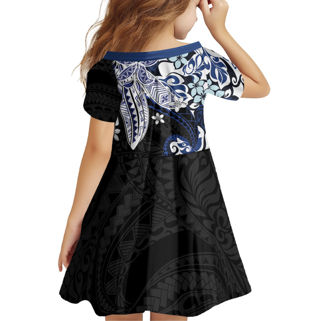 Monstera Plumeria Flowers Blue Family Matching Tank Maxi Dress and Hawaiian Shirt Polynesian Pattern