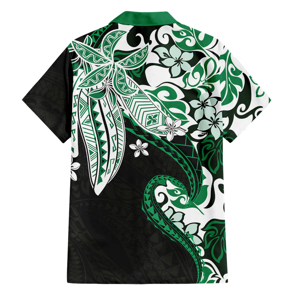 Monstera Plumeria Flowers Green Family Matching Tank Maxi Dress and Hawaiian Shirt Polynesian Pattern LT01 - Polynesian Pride