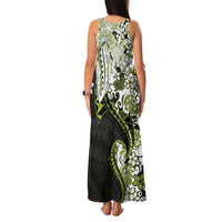 Monstera Plumeria Flowers Olive Green Family Matching Tank Maxi Dress and Hawaiian Shirt Polynesian Pattern LT01 - Polynesian Pride