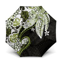 Monstera Plumeria Flowers Olive Green Umbrella Polynesian Pattern