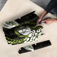 Monstera Plumeria Flowers Olive Green Umbrella Polynesian Pattern