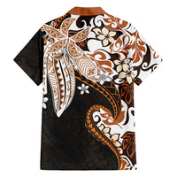 Monstera Plumeria Flowers Orange Family Matching Summer Maxi Dress and Hawaiian Shirt Polynesian Pattern
