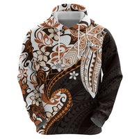 Monstera Plumeria Flowers Orange Hoodie Polynesian Pattern