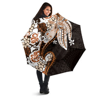 Monstera Plumeria Flowers Orange Umbrella Polynesian Pattern