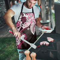 Monstera Plumeria Flowers Pink Apron Polynesian Pattern