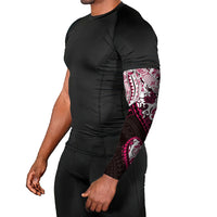 Monstera Plumeria Flowers Pink Arm Sleeves Polynesian Pattern