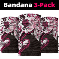 Monstera Plumeria Flowers Pink Neck Gaiter Polynesian Pattern