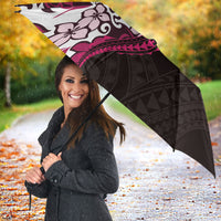 Monstera Plumeria Flowers Pink Umbrella Polynesian Pattern