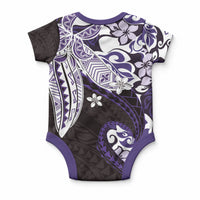 Monstera Plumeria Flowers Purple Baby Onesie Polynesian Pattern LT01 - Polynesian Pride