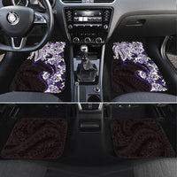 Monstera Plumeria Flowers Purple Car Mats Polynesian Pattern