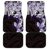 Monstera Plumeria Flowers Purple Car Mats Polynesian Pattern