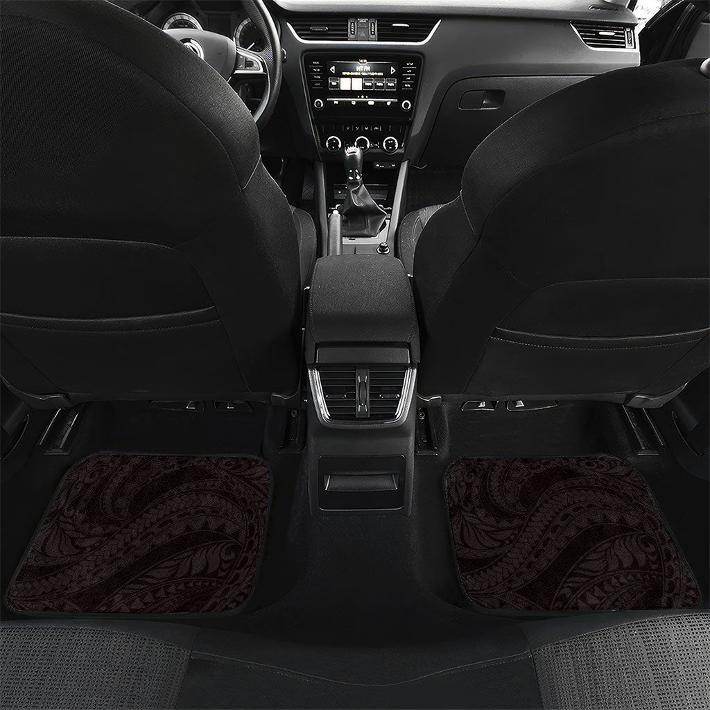 Monstera Plumeria Flowers Purple Car Mats Polynesian Pattern