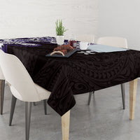 Monstera Plumeria Flowers Purple Tablecloth Polynesian Pattern