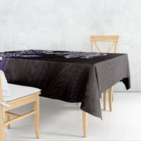 Monstera Plumeria Flowers Purple Tablecloth Polynesian Pattern
