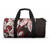 Monstera Plumeria Flowers Red Duffle Bag Polynesian Pattern LT01 One size Red - Polynesian Pride