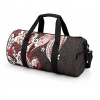 Monstera Plumeria Flowers Red Duffle Bag Polynesian Pattern LT01 - Polynesian Pride