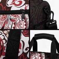 Monstera Plumeria Flowers Red Duffle Bag Polynesian Pattern LT01 - Polynesian Pride